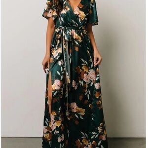Baltic Born Dark Green Floral Maxi Dress